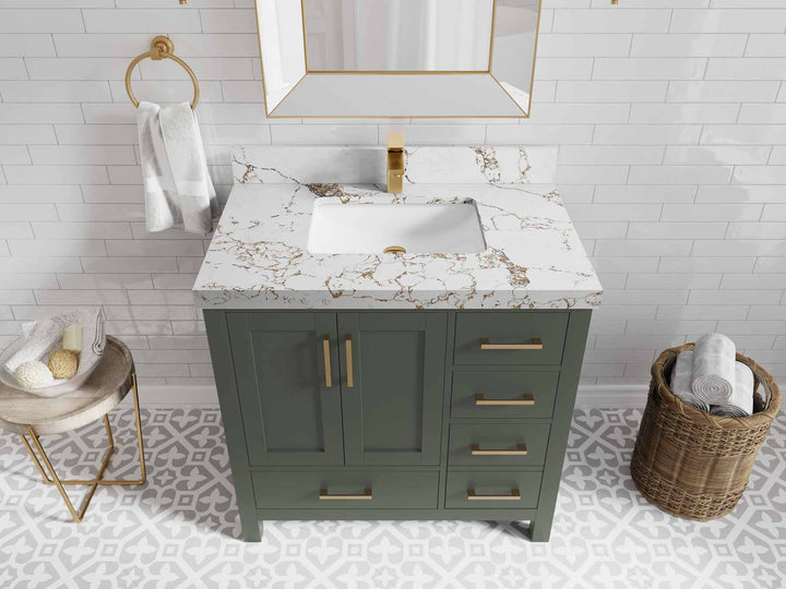 Malibu 36 in. W x 22 in. D Bathroom Vanity Center Sink - photo 43