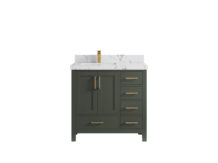 Malibu 36 in. W x 22 in. D Left Offset Sink Bathroom Vanity - photo 44