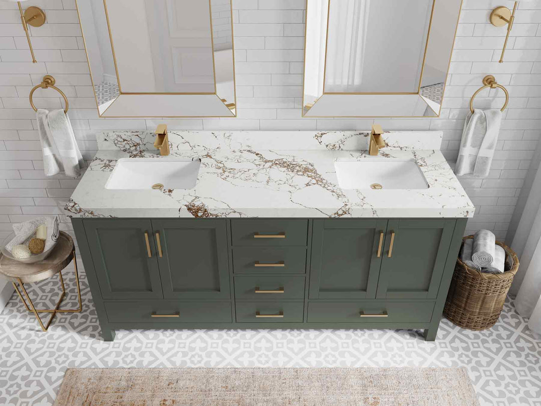 Malibu 72 in. W x 22 in. D Double Sink Bathroom Vanity