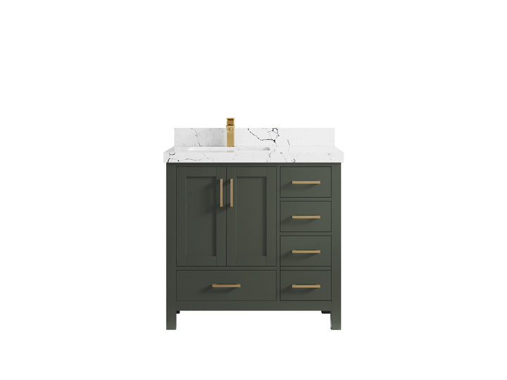 Malibu 36 in. W x 22 in. D Left Offset Sink Bathroom Vanity - photo 46