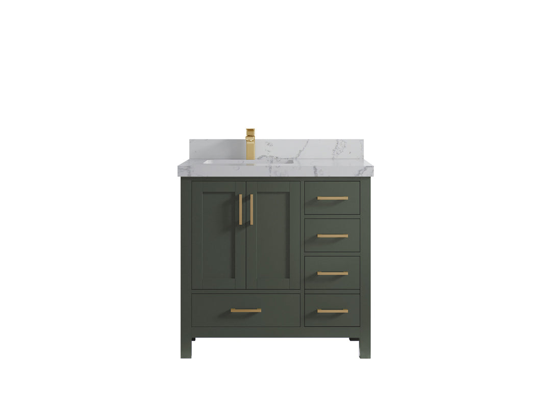 Malibu 36 in. W x 22 in. D Left Offset Sink Bathroom Vanity