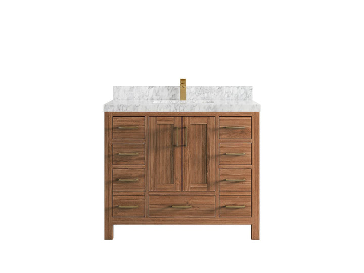 Malibu Teak Wood 42 in. W x 22 in. D Single Sink Bathroom Vanity - photo 23