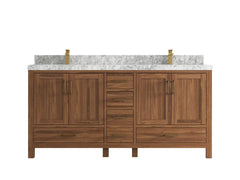 Malibu Teak Wood 72 in. W x 22 in. D Double Sink Bathroom Vanity - photo 23