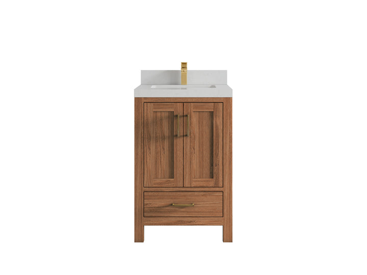 Malibu Teak Wood 24 in. W x 22 in. D Single Sink Bathroom Vanity - photo 27