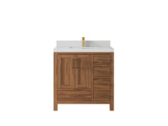 Malibu Teak Wood 36 in. W x 22 in. D Center Sink Bathroom Vanity - photo 25
