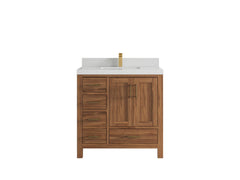 Malibu Teak Wood 36 in. W x 22 in. D Center Sink Bathroom Vanity - photo 24