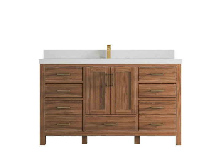 Malibu Teak Wood 60 in. W x 22 in. D Single Sink Bathroom Vanity - photo 26