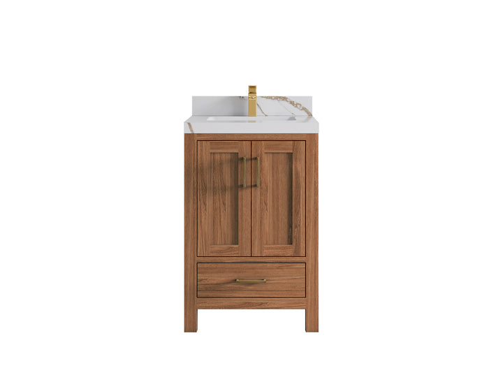 Malibu Teak Wood 24 in. W x 22 in. D Single Sink Bathroom Vanity - photo 17