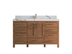 Malibu Teak Wood 60 in. W x 22 in. D Single Sink Bathroom Vanity - photo 16