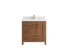 Malibu Teak Wood 36 in. W x 22 in. D Center Sink Bathroom Vanity - photo 16
