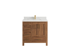 Malibu Teak Wood 36 in. W x 22 in. D Center Sink Bathroom Vanity - photo 18