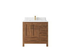 Malibu Teak Wood 36 in. W x 22 in. D Center Sink Bathroom Vanity - photo 29