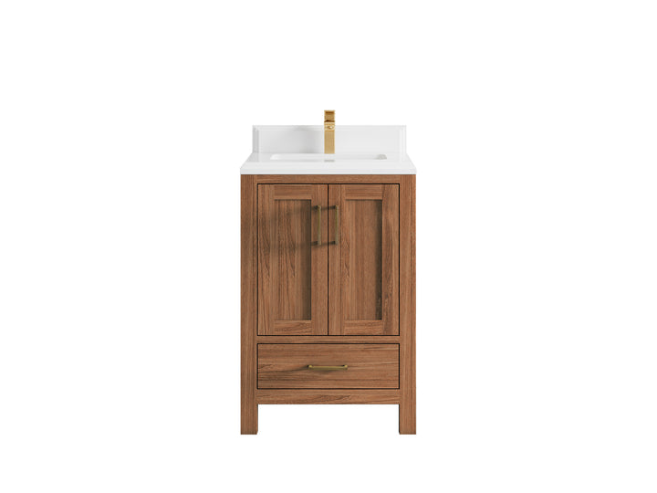 Malibu Teak Wood 24 in. W x 22 in. D Single Sink Bathroom Vanity - photo 33
