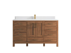 Malibu Teak Wood 60 in. W x 22 in. D Single Sink Bathroom Vanity - photo 32
