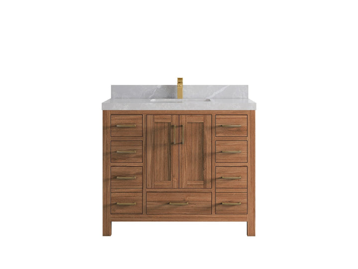 Malibu Teak Wood 42 in. W x 22 in. D Single Sink Bathroom Vanity - photo 35