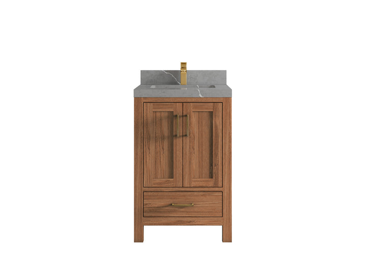 Malibu Teak Wood 24 in. W x 22 in. D Single Sink Bathroom Vanity - photo 39