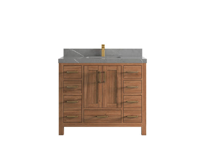 Malibu Teak Wood 42 in. W x 22 in. D Single Sink Bathroom Vanity