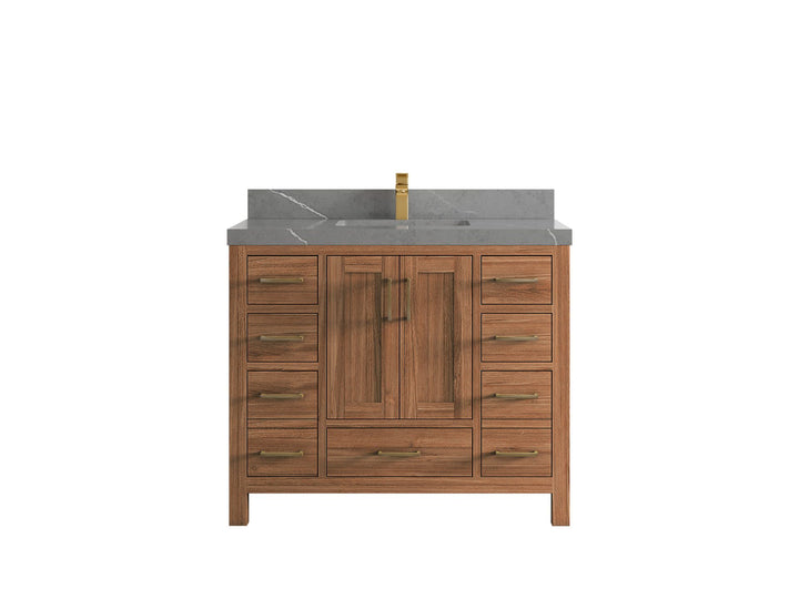 Malibu Teak Wood 42 in. W x 22 in. D Single Sink Bathroom Vanity - photo 37