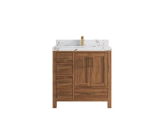 Malibu Teak Wood 36 in. W x 22 in. D Center Sink Bathroom Vanity - photo 38