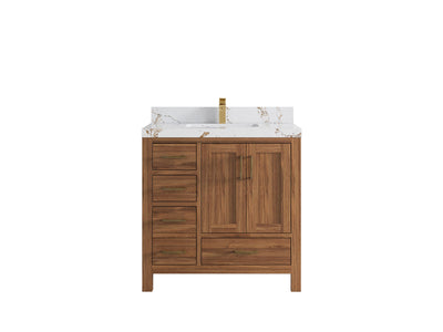 Malibu Teak Wood 36 in. W x 22 in. D Center Sink Bathroom Vanity