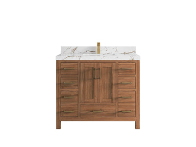 Malibu Teak Wood 42 in. W x 22 in. D Single Sink Bathroom Vanity