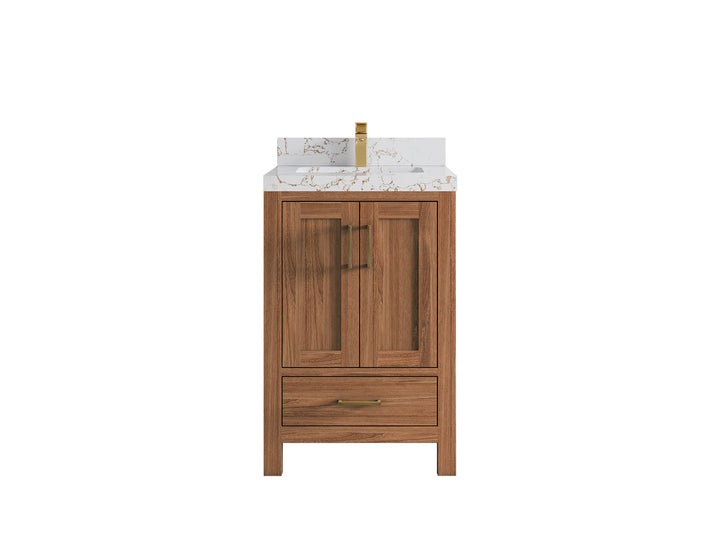 Malibu Teak Wood 24 in. W x 22 in. D Single Sink Bathroom Vanity - photo 43