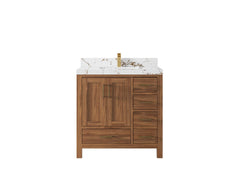 Malibu Teak Wood 36 in. W x 22 in. D Center Sink Bathroom Vanity - photo 41