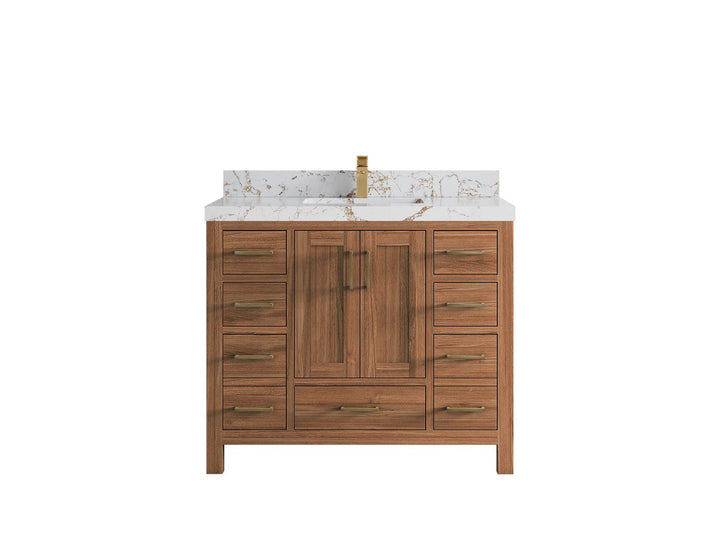 Malibu Teak Wood 42 in. W x 22 in. D Single Sink Bathroom Vanity - photo 41