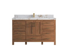 Malibu Teak Wood 60 in. W x 22 in. D Single Sink Bathroom Vanity - photo 42