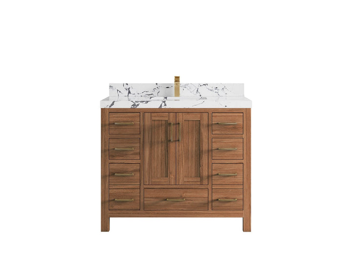 Malibu Teak Wood 42 in. W x 22 in. D Single Sink Bathroom Vanity - photo 43