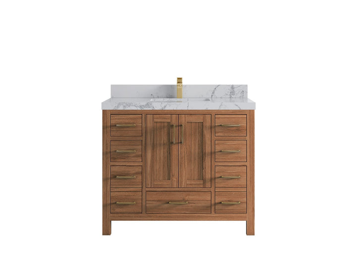 Malibu Teak Wood 42 in. W x 22 in. D Single Sink Bathroom Vanity - photo 45
