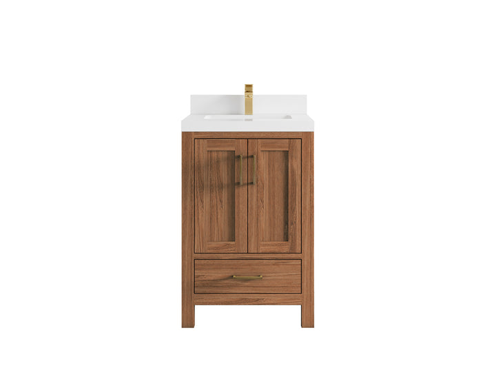 Malibu Teak Wood 24 in. W x 22 in. D Single Sink Bathroom Vanity - photo 13