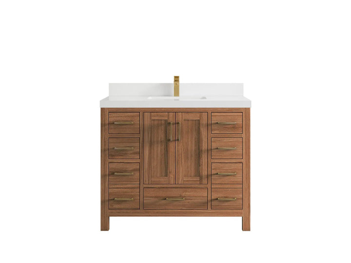 Malibu Teak Wood 42 in. W x 22 in. D Single Sink Bathroom Vanity - photo 47