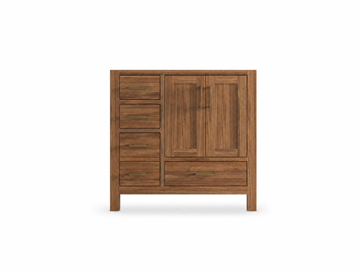 Malibu Teak Wood 36 in. W x 22 in. D Center Sink Bathroom Vanity - photo 48