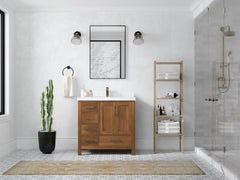 Malibu Teak Wood 36 in. W x 22 in. D Center Sink Bathroom Vanity - photo 4