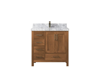 Malibu Teak Wood 36 in. W x 22 in. D Center Sink Bathroom Vanity
