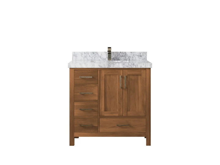 Malibu Teak Wood 36 in. W x 22 in. D Center Sink Bathroom Vanity - photo 12