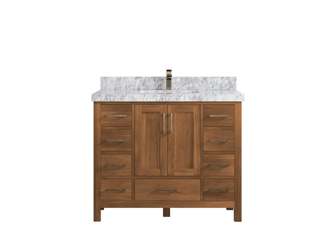 Malibu Teak Wood 42 in. W x 22 in. D Single Sink Bathroom Vanity