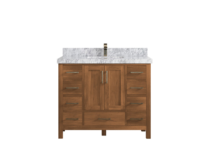 Malibu Teak Wood 42 in. W x 22 in. D Single Sink Bathroom Vanity - photo 24