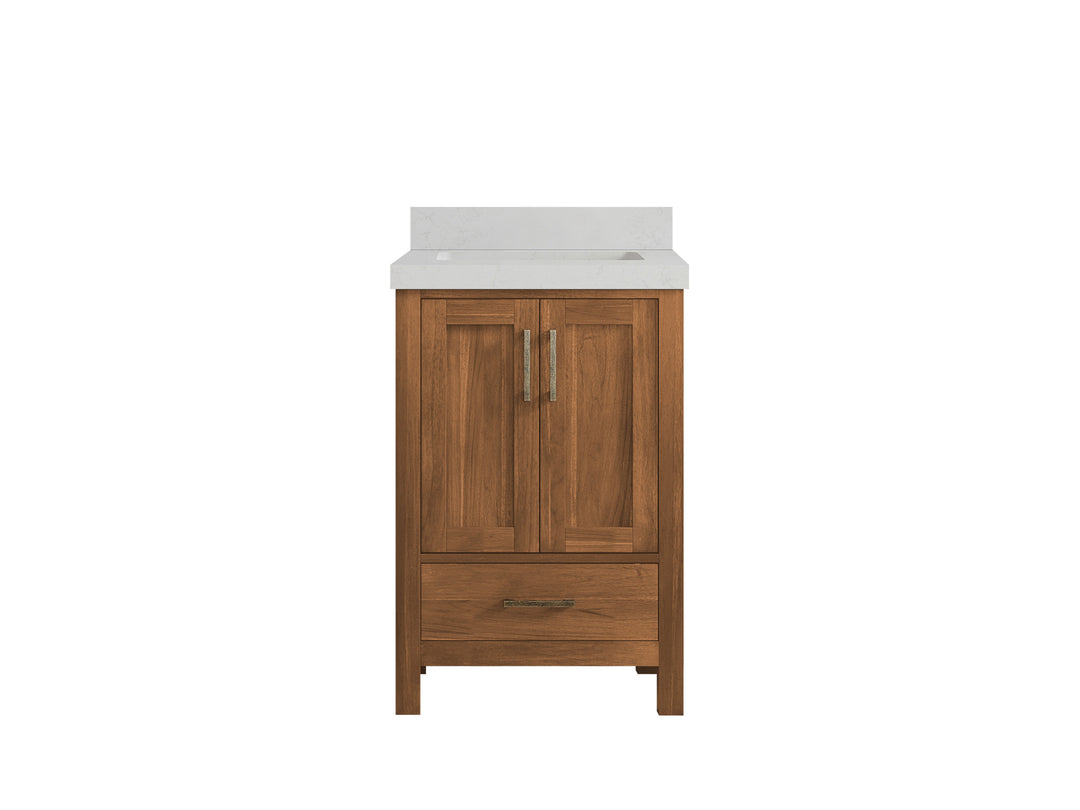 Malibu Teak Wood 24 in. W x 22 in. D Single Sink Bathroom Vanity