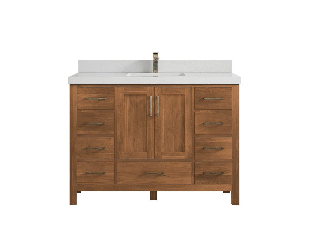 Malibu Teak Wood 48 in. W x 22 in. D Single Sink Bathroom Vanity