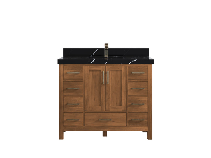 Malibu Teak Wood 42 in. W x 22 in. D Single Sink Bathroom Vanity - photo 14