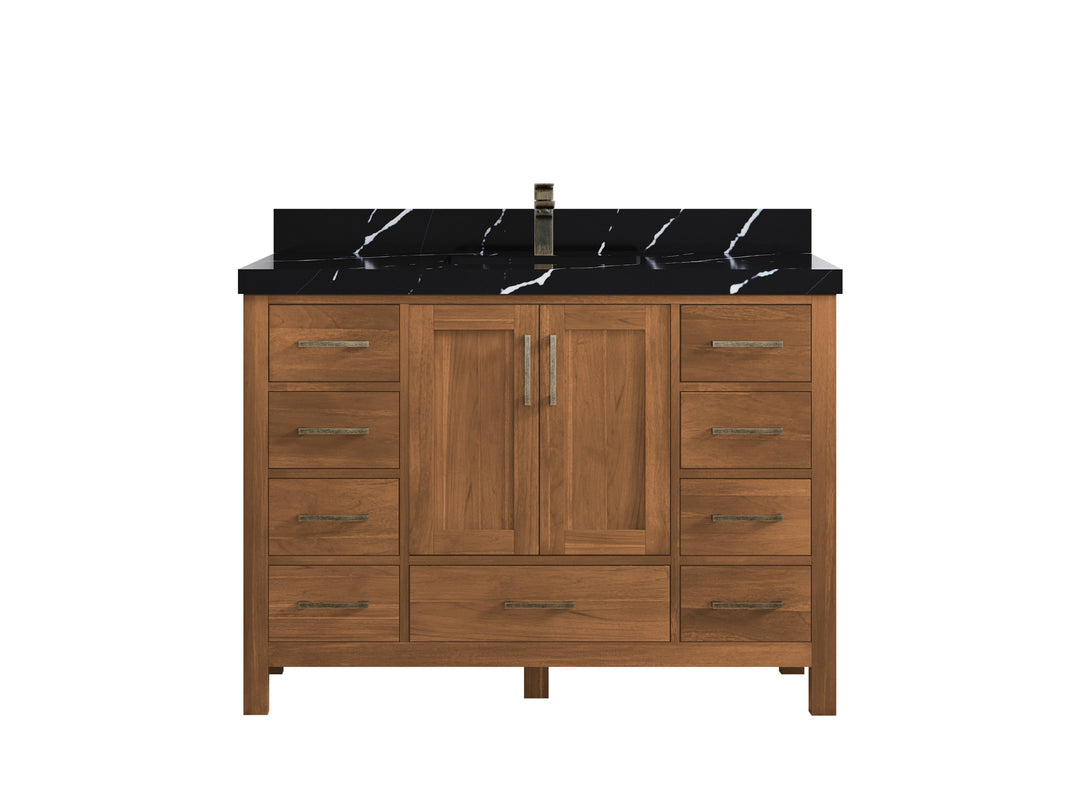 Malibu Teak Wood 48 in. W x 22 in. D Single Sink Bathroom Vanity
