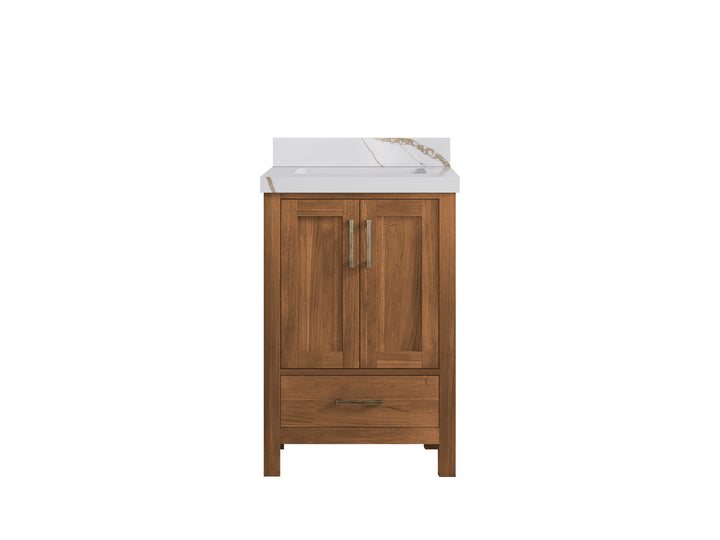 Malibu Teak Wood 24 in. W x 22 in. D Single Sink Bathroom Vanity - photo 18