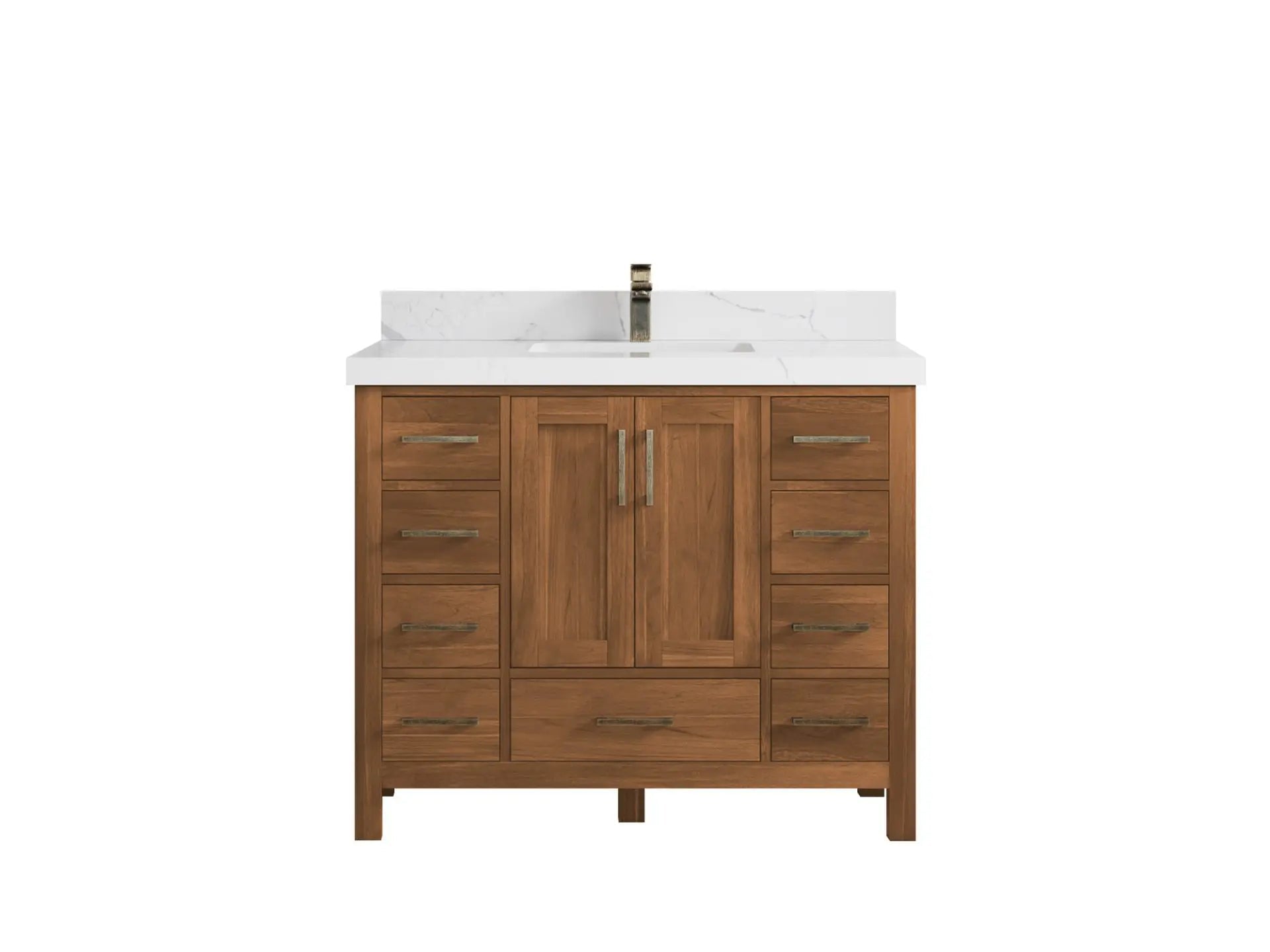 Malibu Teak Wood 42 in. W x 22 in. D Single Sink Bathroom Vanity - Willow Bath and Vanity