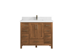 Malibu Teak Wood 42 in. W x 22 in. D Single Sink Bathroom Vanity - photo 1