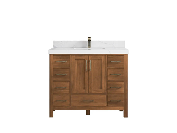 Malibu Teak Wood 42 in. W x 22 in. D Single Sink Bathroom Vanity - photo 1