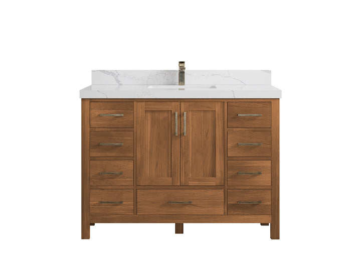 Malibu Teak Wood 48 in. W x 22 in. D Single Sink Bathroom Vanity - photo 18