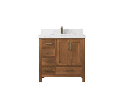 Malibu Teak Wood 36 in. W x 22 in. D Center Sink Bathroom Vanity