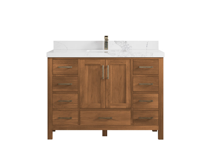 Malibu Teak Wood 48 in. W x 22 in. D Single Sink Bathroom Vanity - photo 20